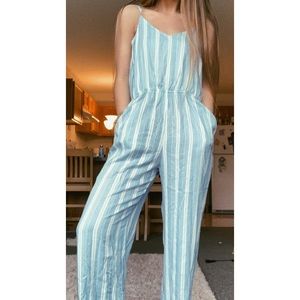 Striped jump suit